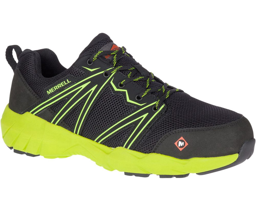 Merrell Sneakers Black/Green - Fullbench Superlite Alloy Toe - Mens 01LAOQKZG